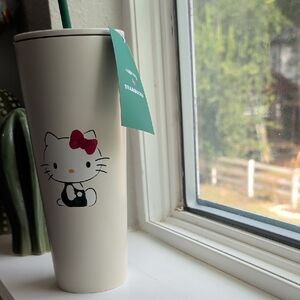 Starbucks White Tumbler with Hello Kitty Design